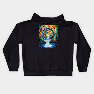 Enchanted Falls: Capturing the Spellbinding Beauty of Waterfall Art Kids Hoodie